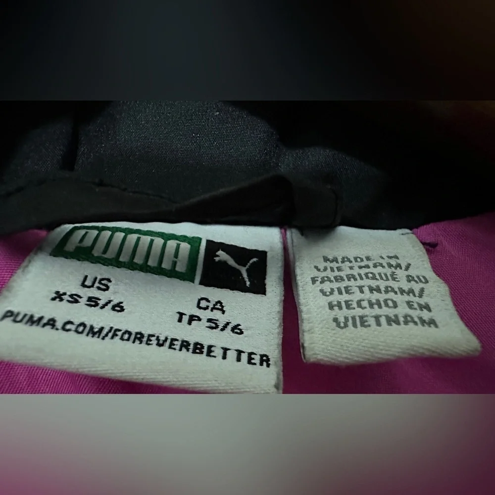 342 PUMA | EUC Girls  Pink & Black Colorblock Puffer Vest – Size XS (5/6)